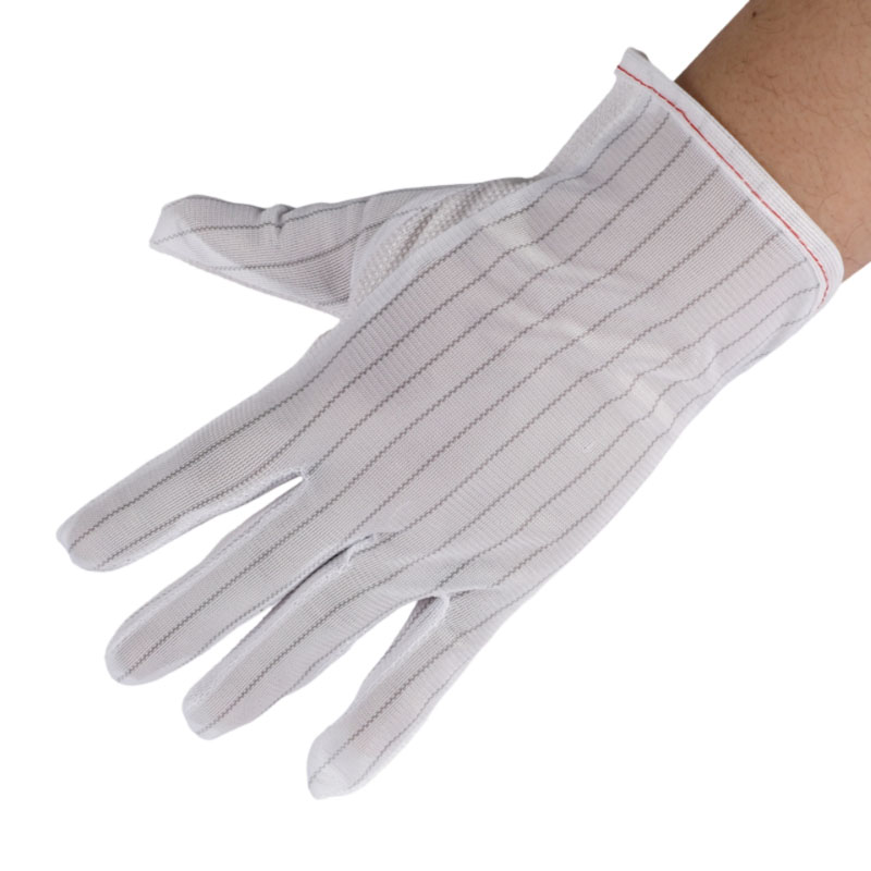 Dotted Plastic Polyester PVC Anti-Static ESD Anti-Slip Gloves