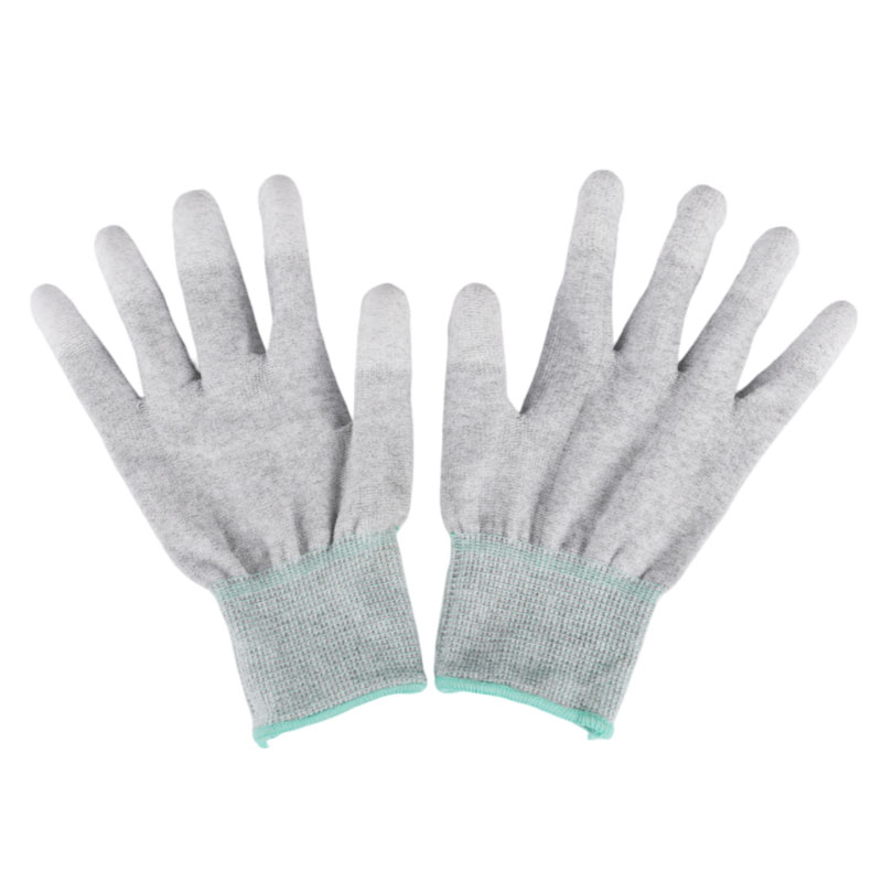 13G Carbon Fiber Nylon PU Coated Finger ESD Gloves