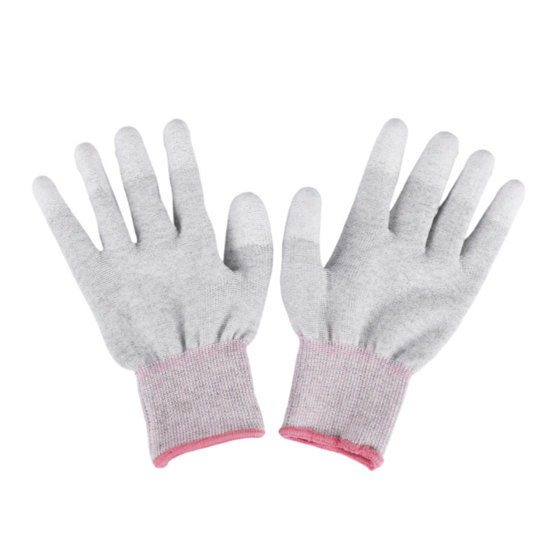 13G Carbon Fiber Nylon PU Coated Finger ESD Gloves